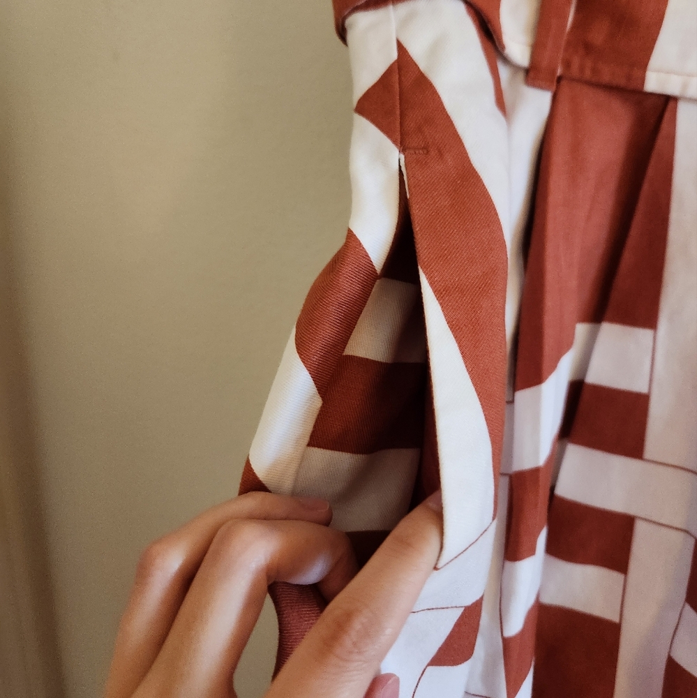 Ann Taylor petite brown and white midi skirt - Picture 4 of 4